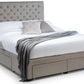 WILTON LINEN FABRIC 4-DRAWER BED - 5FT KING SIZE - GREY