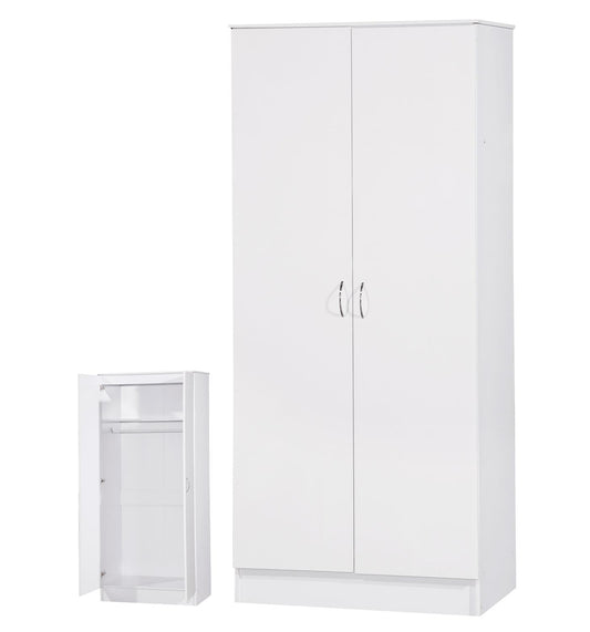 ALPHA 2 DOOR DOUBLE WARDROBE - WHITE