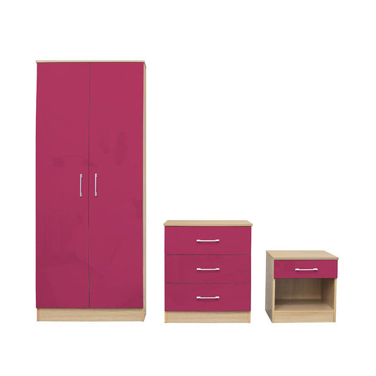 DAKOTA 3 PIECE BEDROOM SET - PINK