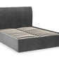 SANDERSON VELVET END LIFT OTTOMAN BED - 6FT SUPER KING SIZE - GREY