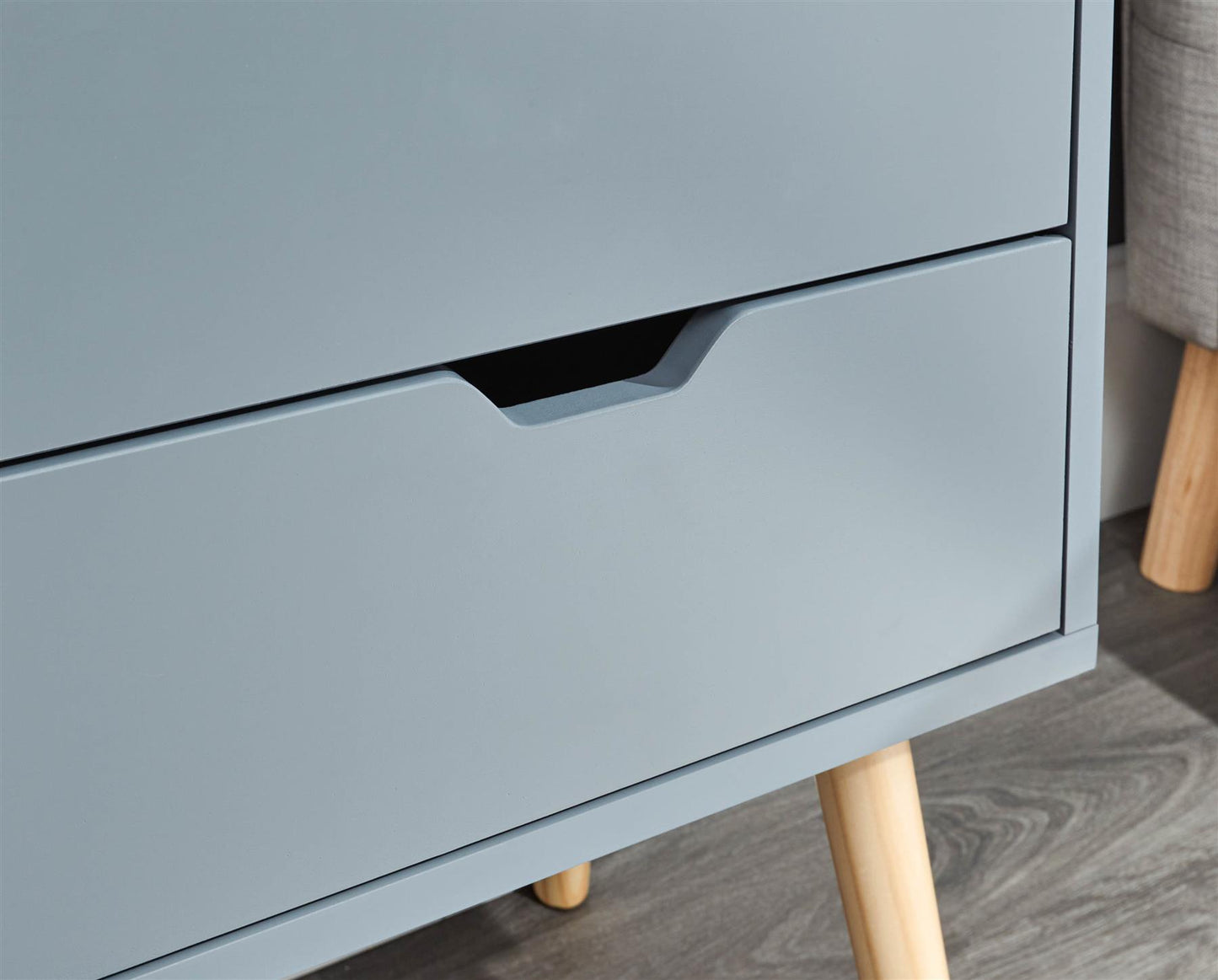 NYBORG 2-DRAWER BEDSIDE TABLE - DARK GREY