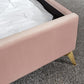 PETTINE VELVET END LIFT OTTOMAN BED - 4FT6 DOUBLE - BLUSH PINK