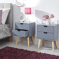 PAIR OF NYBORG 2-DRAWER BEDSIDE TABLES - DARK GREY