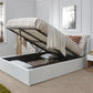 FAUX LEATHER END LIFT OTTOMAN BED - 4FT6 DOUBLE - WHITE