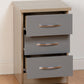 NEVADA 3-DRAWER BEDSIDE TABLE - GREY/LIGHT OAK