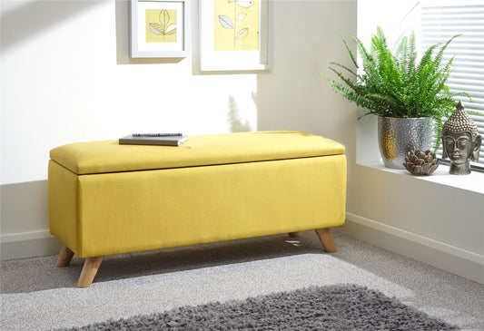 SECRETO OTTOMAN STORAGE BENCH - MUSTARD