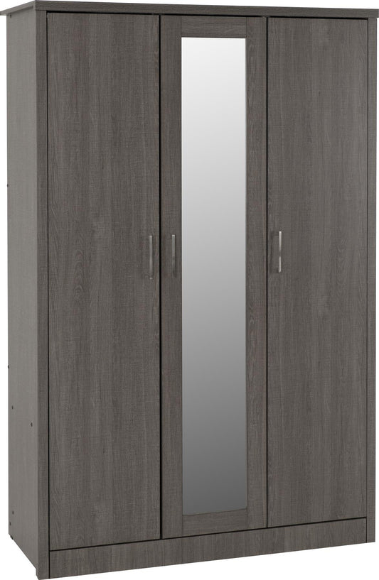 LISBON 3 DOOR WARDROBE - BLACK