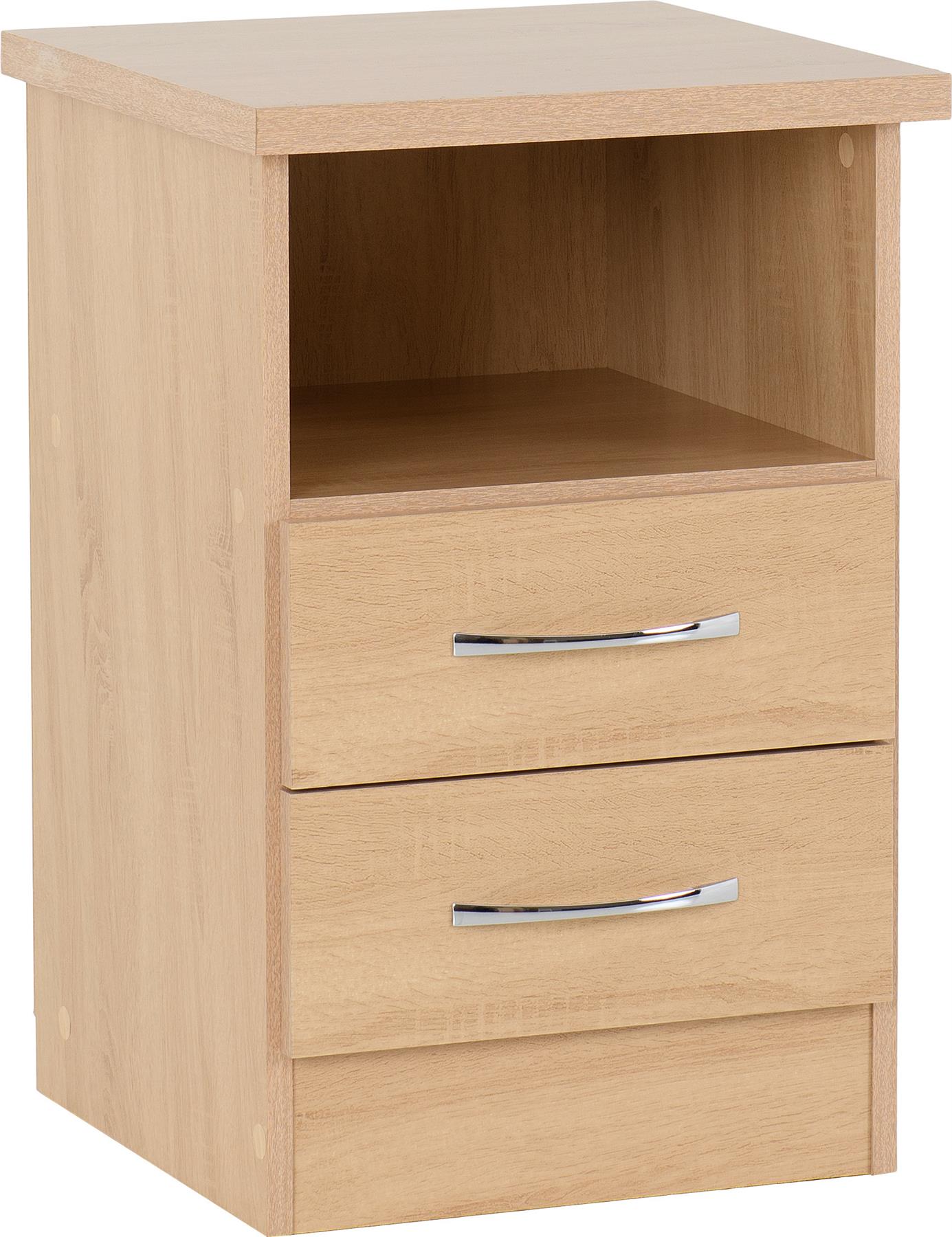 NEVADA 2-DRAWER BEDSIDE TABLE - SONOMA OAK