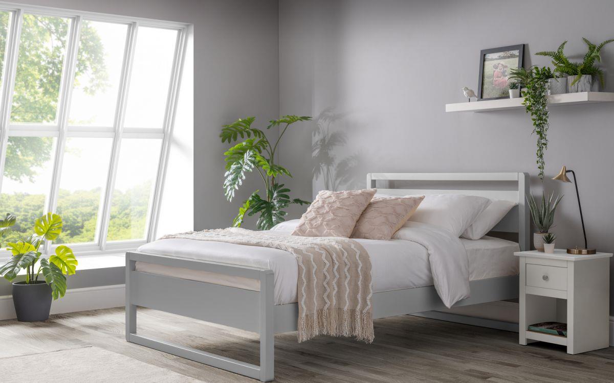 VENICE WOODEN BED - 4FT6" DOUBLE - DOVE GREY