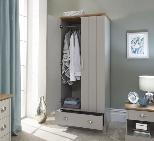 KENDAL 2 DOOR WARDROBE - GREY