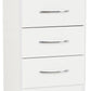 NEVADA 3-DRAWER BEDSIDE TABLE - WHITE