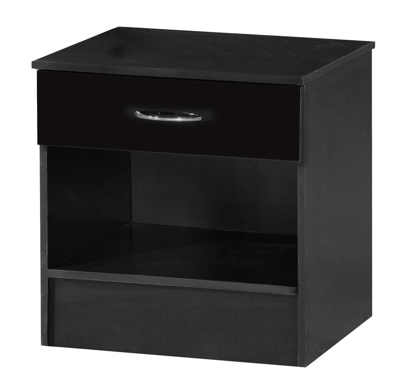 ALPHA 1-DRAWER BEDSIDE TABLE - BLACK