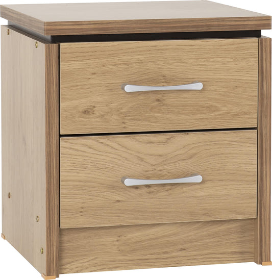 CHARLES 2-DRAWER BEDSIDE TABLE - OAK