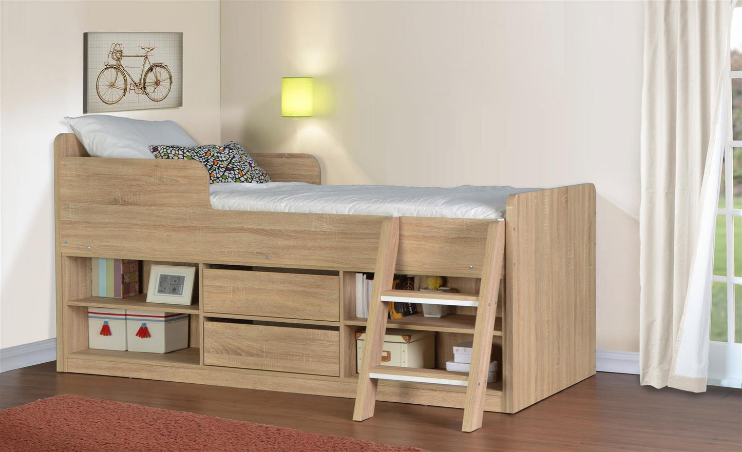 FELIX LOW SLEEPER BED - SONOMA OAK