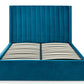 LANGHAM VELVET END LIFT OTTOMAN BED - 6FT SUPER KING SIZE - TEAL