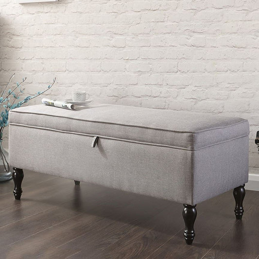 WINDSOR OTTOMAN STORAGE BENCH - GREY