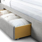 CAPRI LINEN FABRIC 2-DRAWER BED - 5FT KING SIZE - LIGHT GREY