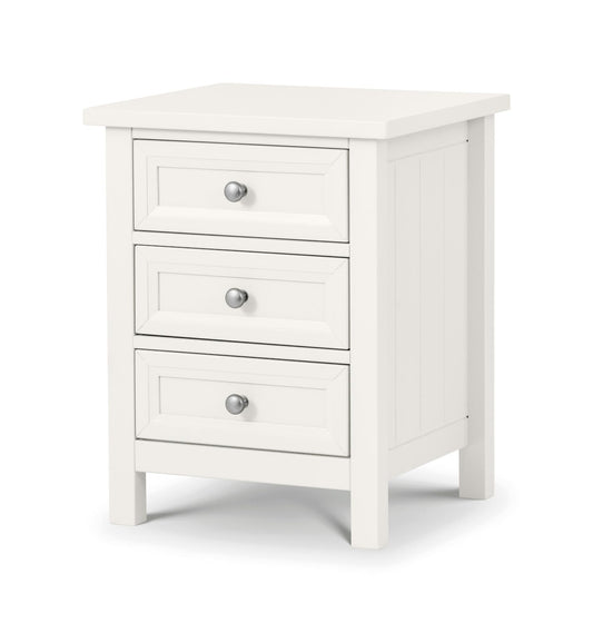 MAINE 3-DRAWER BEDSIDE TABLE - SURF WHITE