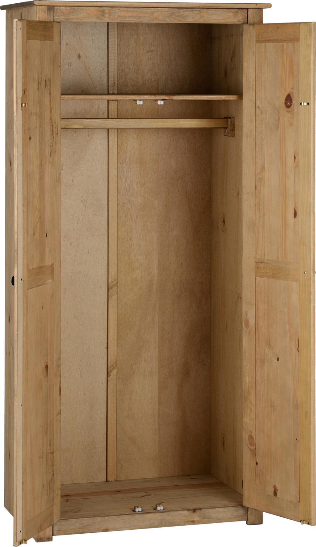 PANAMA 2 DOOR WARDROBE - NATURAL WAX