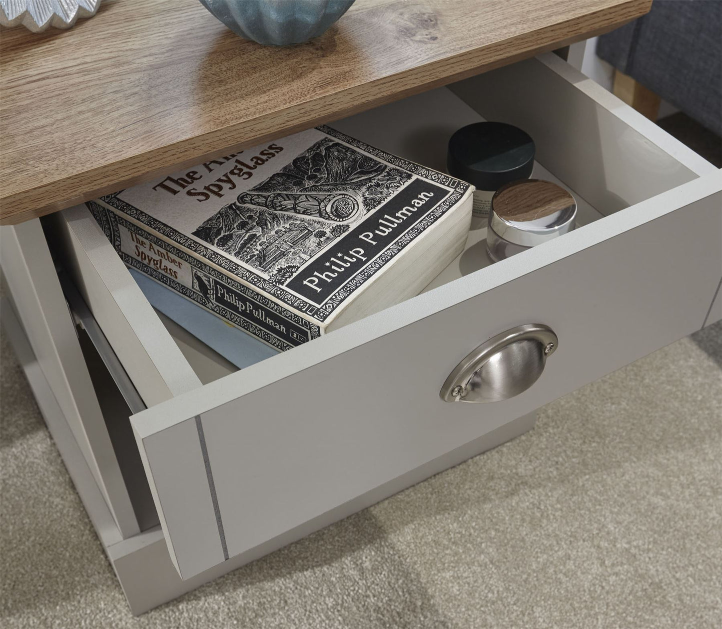 KENDAL 1-DRAWER BEDSIDE TABLE - GREY