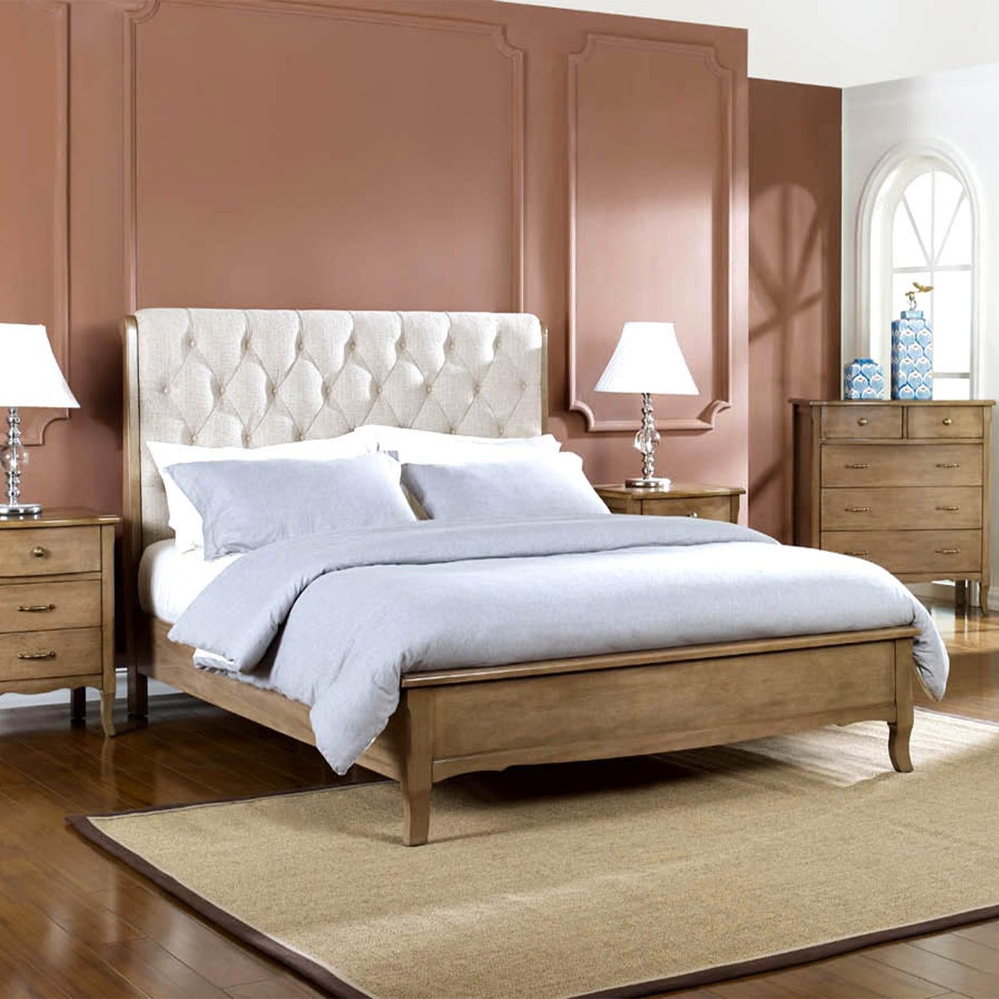 SKYLAR WOODEN BED - 4FT6 DOUBLE - WEATHERED OAK