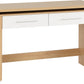 SEVILLE 2 DRAWER SLIDER DESK - WHITE/LIGHT OAK