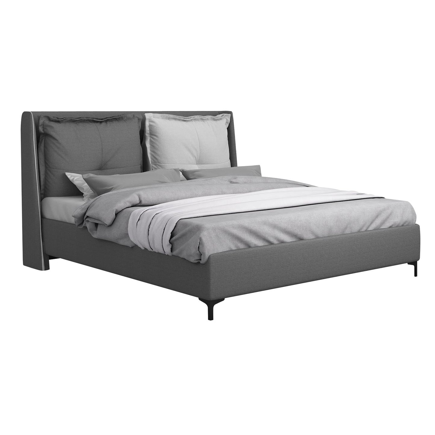 SEATTLE FABRIC BED - 5FT KING SIZE - GREY