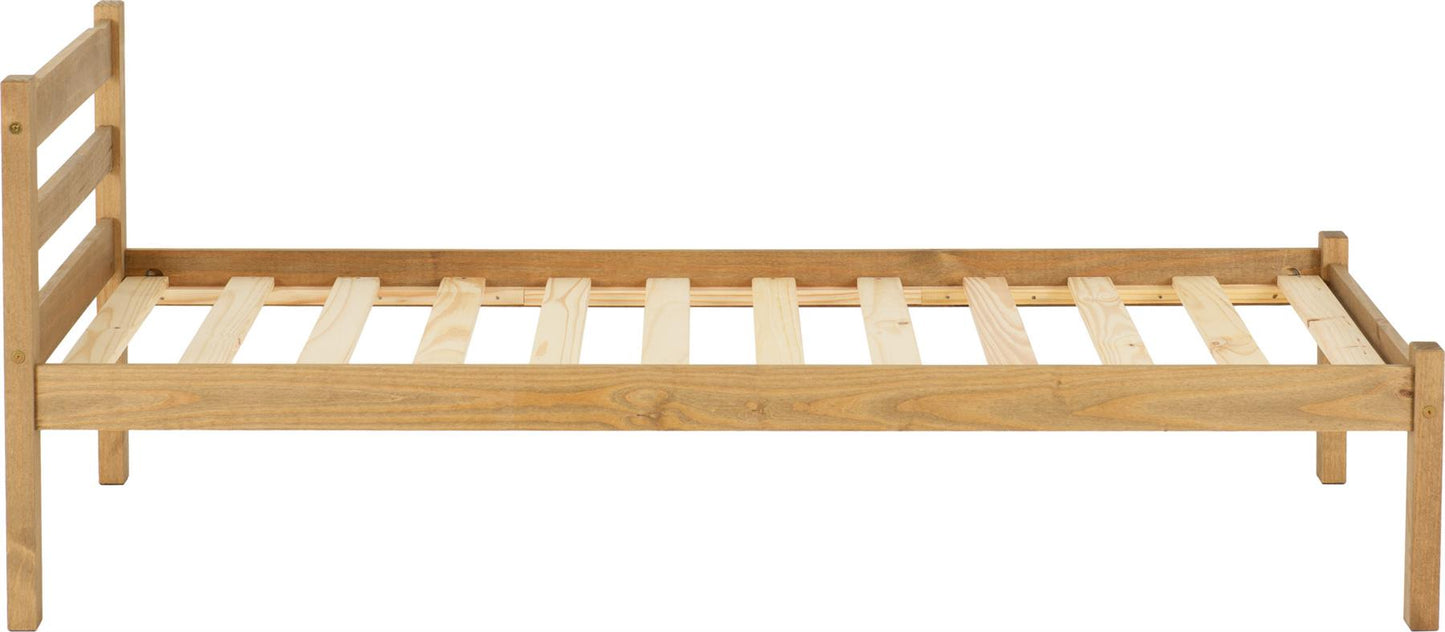 PANAMA WOODEN BED - 3FT SINGLE - NATURAL WAX