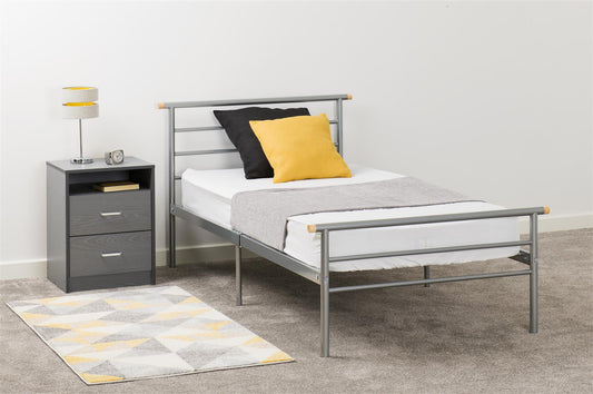 ORION METAL BED - 3FT SINGLE - SILVER