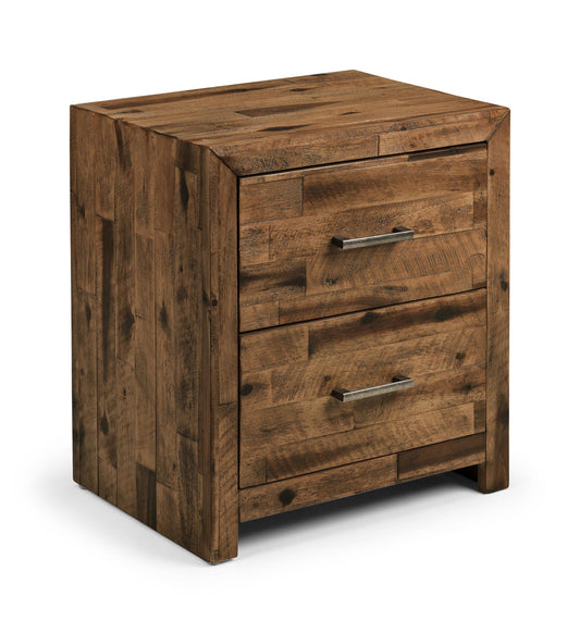 HOXTON 2-DRAWER BEDSIDE TABLE - RUSTIC OAK