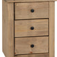 PANAMA 3-DRAWER BEDSIDE TABLE - NATURAL WAX