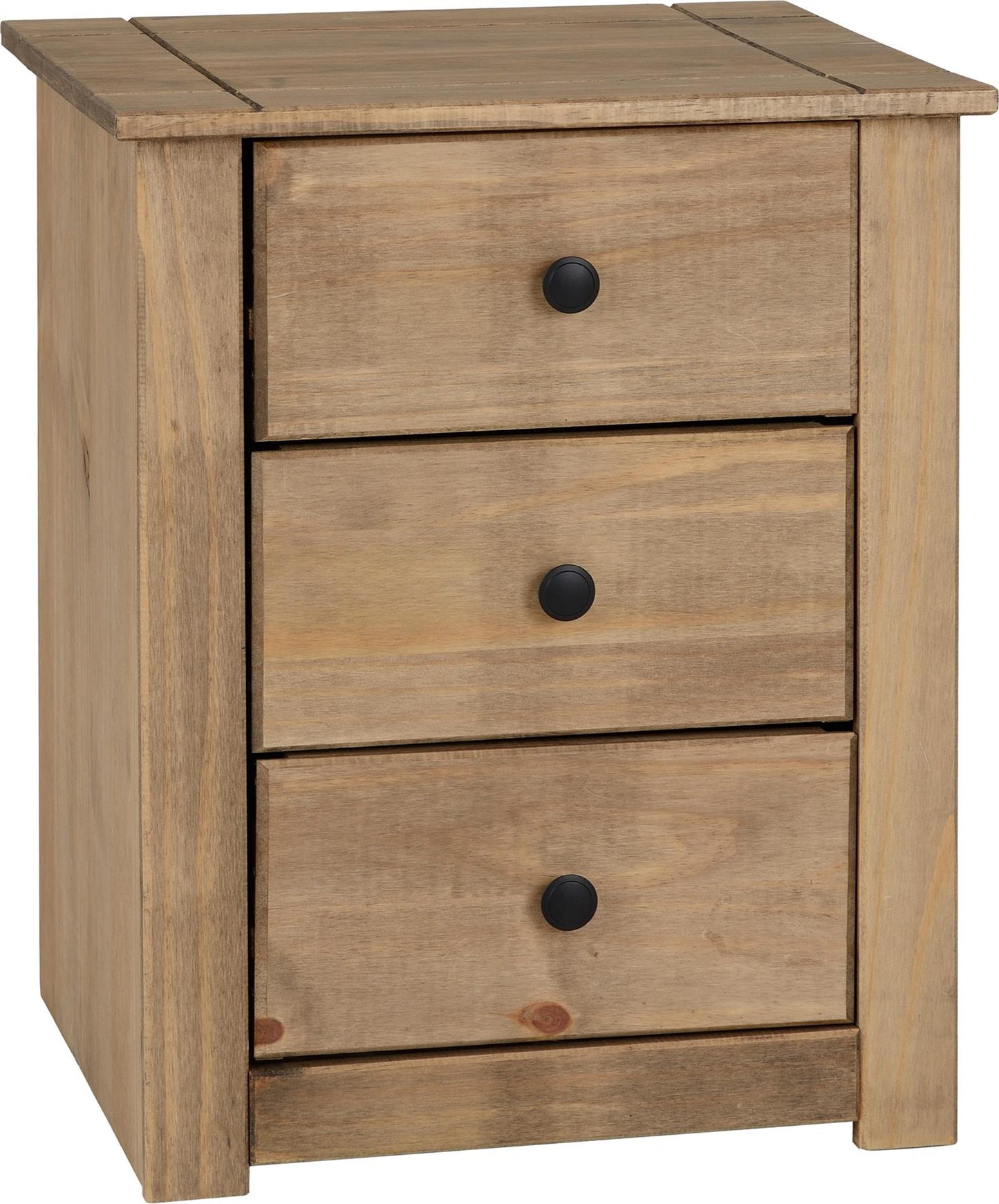 PANAMA 3-DRAWER BEDSIDE TABLE - NATURAL WAX