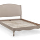 CAMILLE LINEN FABRIC BED - 6FT SUPER KING SIZE - OATMEAL/LIMED OAK