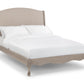 CAMILLE LINEN FABRIC BED - 6FT SUPER KING SIZE - OATMEAL/LIMED OAK