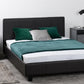 PRADO FAUX LEATHER BED - 4FT SMALL DOUBLE - BLACK