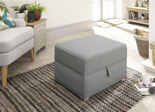 DAUPHINE STORAGE FOOTSTOOL - GREY