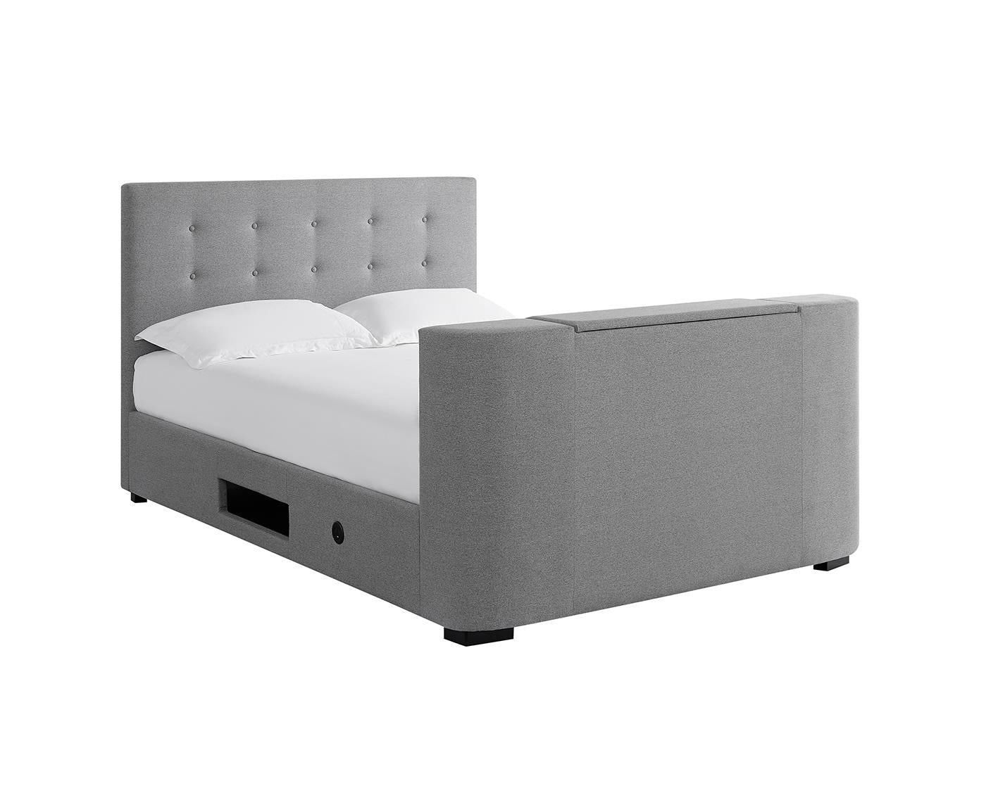 MAYFAIR FABRIC TV BED - 4FT6" DOUBLE - GREY