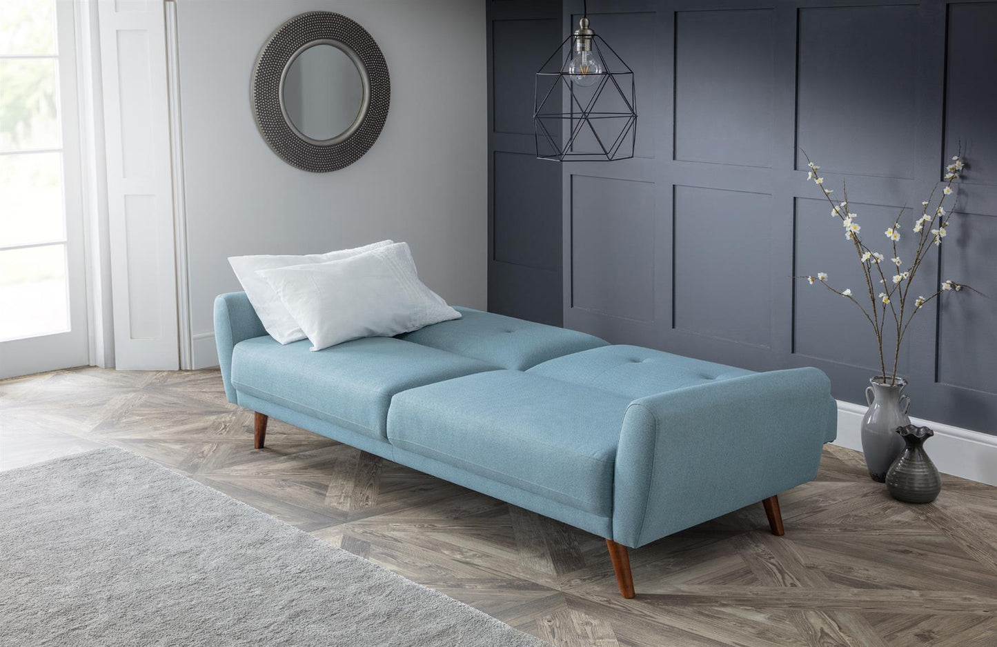 MONZA FABRIC SOFA BED - BLUE