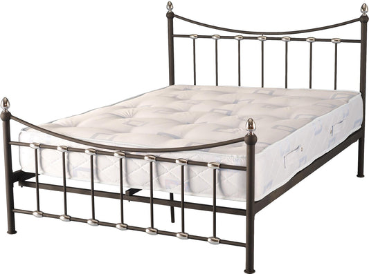 DUNBAR METAL BED - 4FT6 DOUBLE - BLACK/CHROME