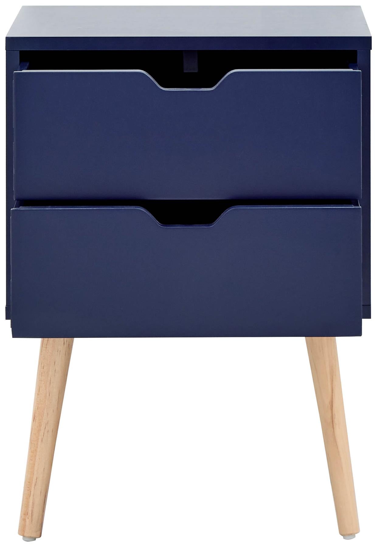 PAIR OF NYBORG 2-DRAWER BEDSIDE TABLES - NIGHTSHADOW BLUE