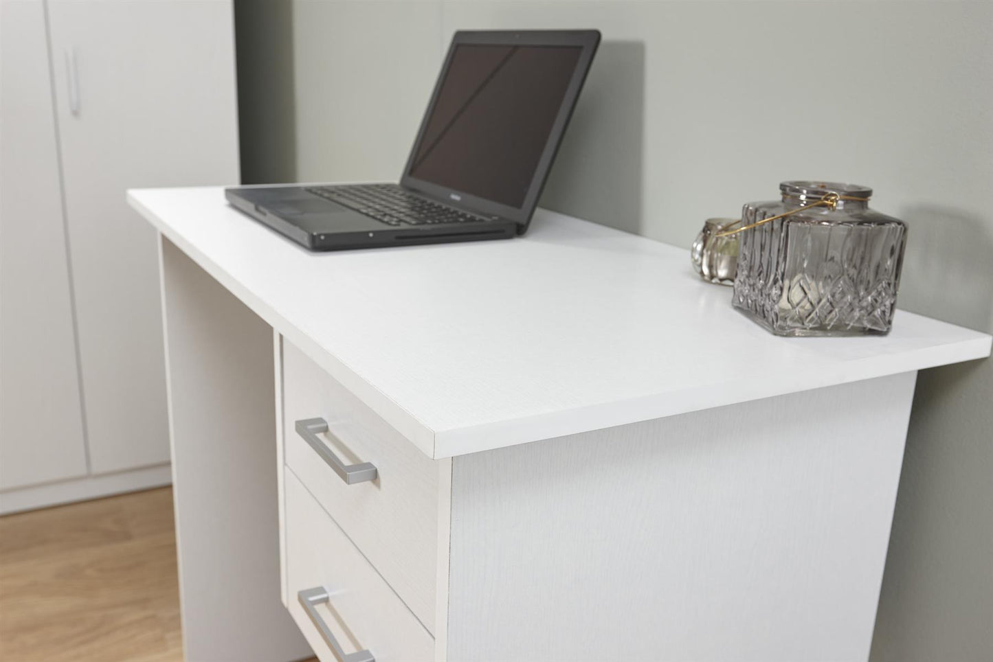 PANAMA 2 DRAWER DESK - WHITE