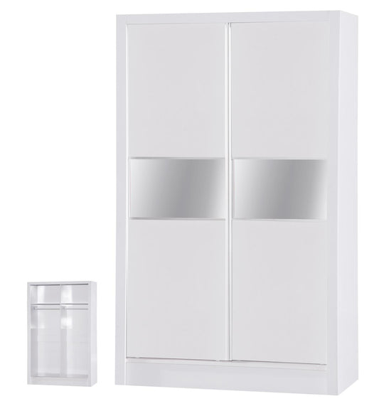 ALPHA 3 DOOR TRIPLE MIRRORED WARDROBE - WHITE