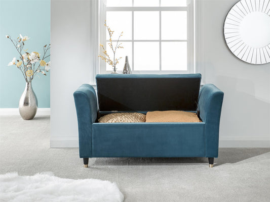 GENOA STORAGE WINDOW SEAT - TEAL