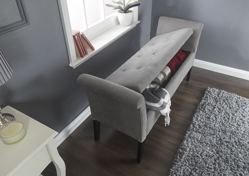 BALMORAL STORAGE WINDOW SEAT - SILVER