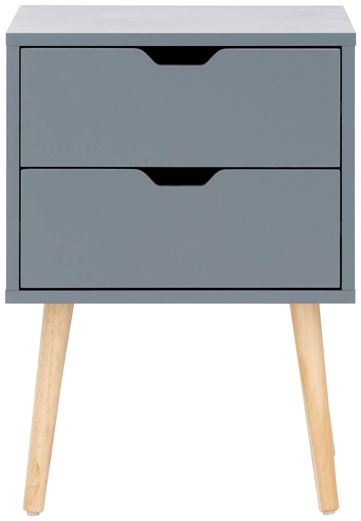 NYBORG 2-DRAWER BEDSIDE TABLE - DARK GREY