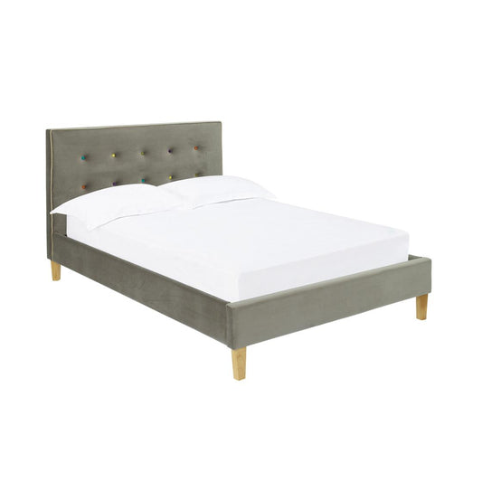 CAMDEN FABRIC BED - 4FT6 DOUBLE - GREY