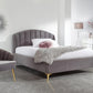 PETTINE VELVET END LIFT OTTOMAN BED - 5FT KING SIZE - GREY