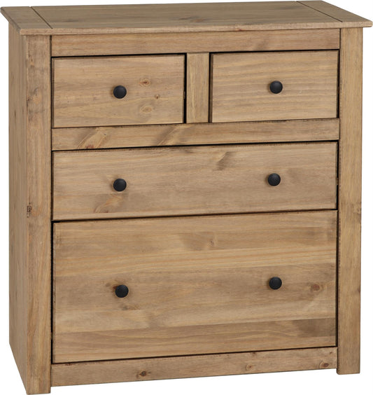 PANAMA 2+2 DRAWER CHEST - NATURAL WAX