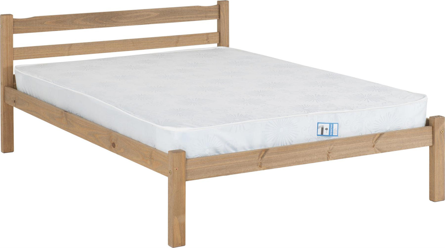 PANAMA WOODEN BED - 4FT6 DOUBLE - NATURAL WAX