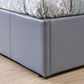 FAUX LEATHER END LIFT OTTOMAN BED - 4FT SMALL DOUBLE - GREY